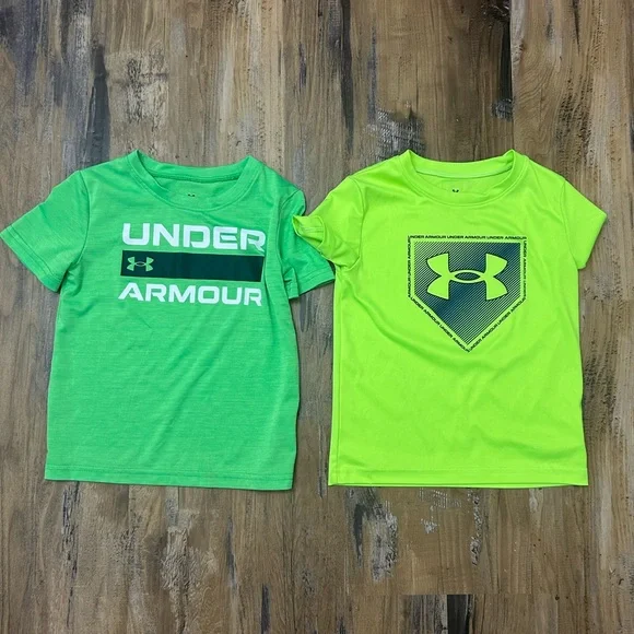 Under Armour Kids' Lime & Neon Green Short Sleeve Tees - 2 Pack - Picture 1 of 5